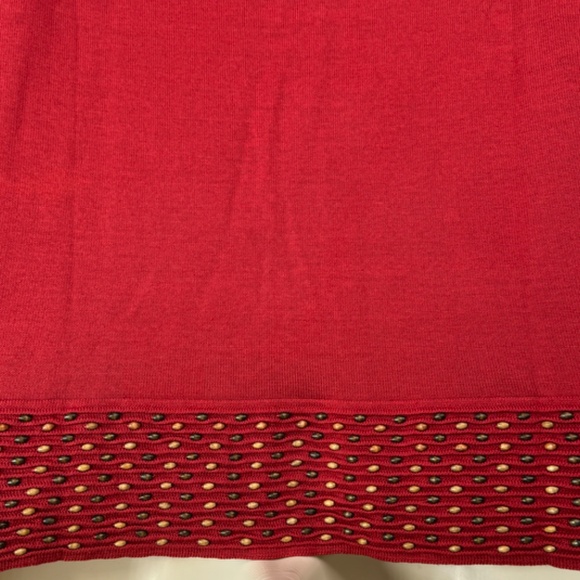 The Look Randolph Duke Rustic Orange Embellished Beaded Silk Sweater Top Plus 1 - Picture 11 of 12